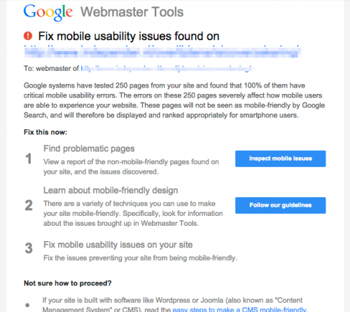 Google webmaster tools melding fix mobile usability issues